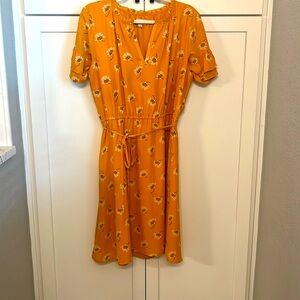 Golden Yellow Dress with flower detail